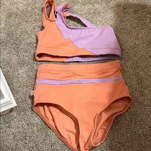 Vibrant Kids Dance Set in Orange and Purple